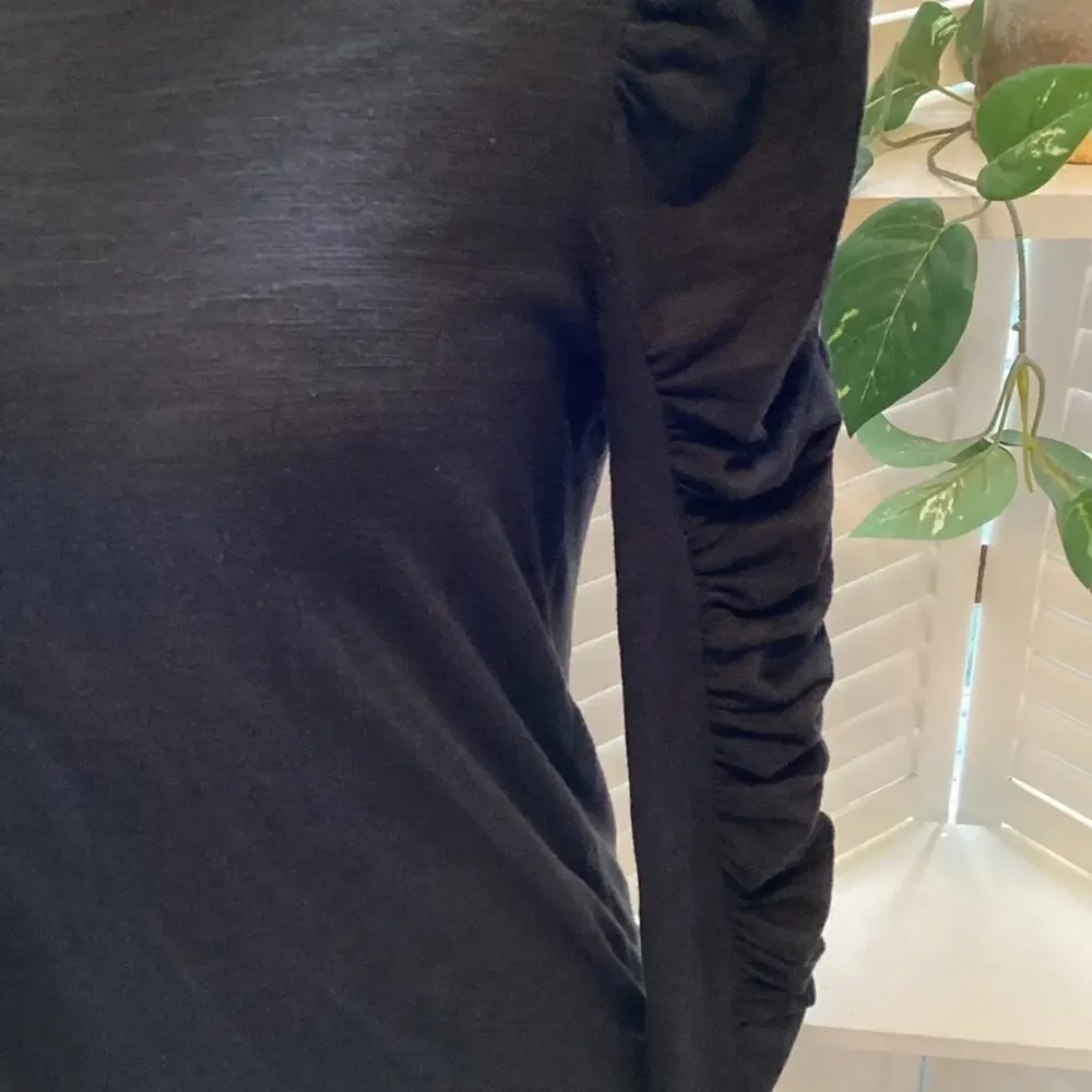 WE THE FREE SYNCHED SLEEVE BLACK LONG SLEEVE BLOUSE SIZE SMALL 1252 - Picture 3 of 9